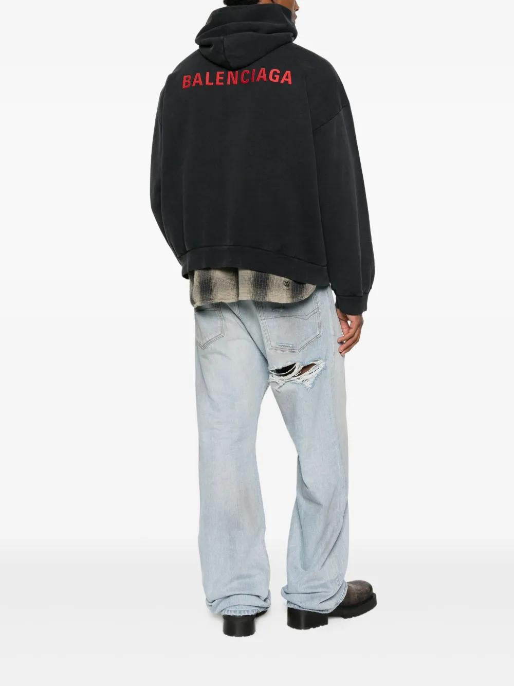 BALENCIAGA Medium Fit Hoodie in Faded Fleece
