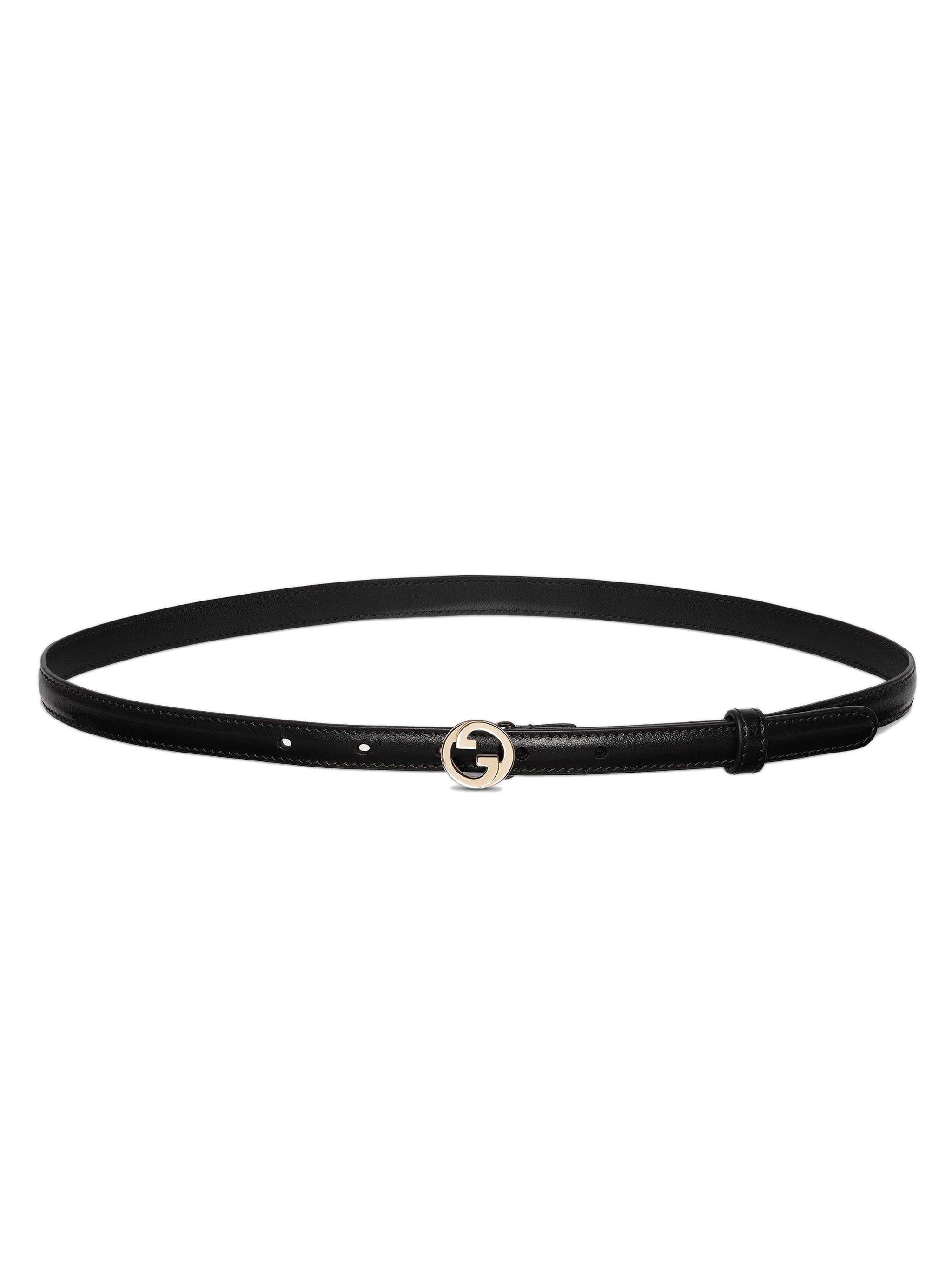 GUCCI Classic Leather Belt with Round GG Buckle - 1.5CM Width
