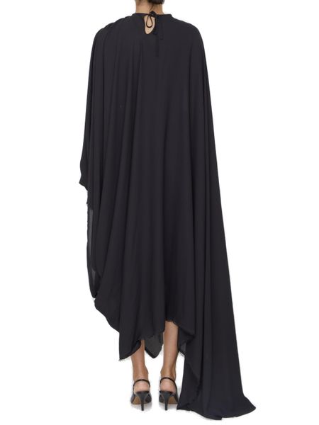 BALENCIAGA Crepe Dress with Asymmetric Hem and Lace-Up Closure