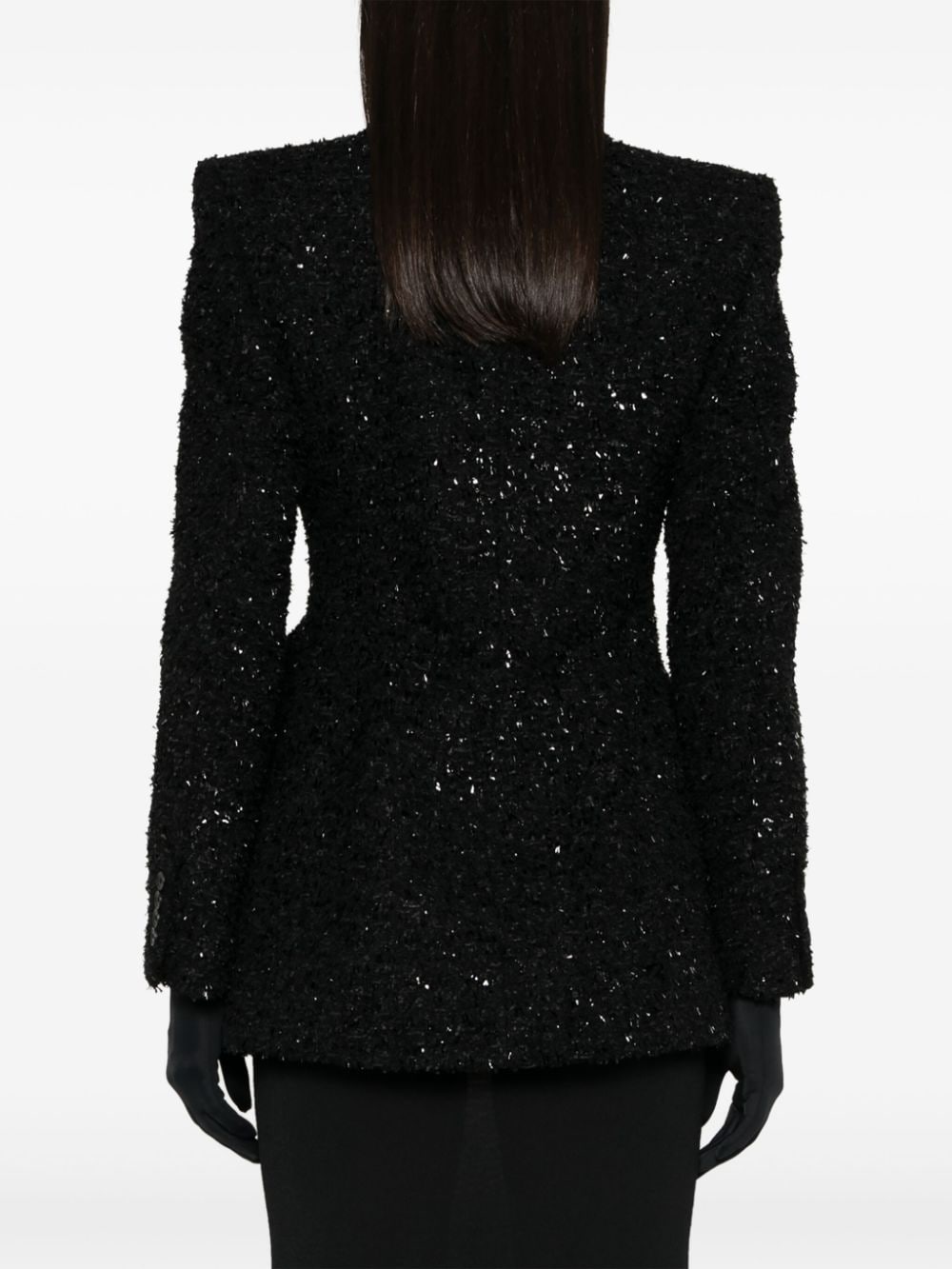 BALENCIAGA Double-Breasted Boucle Loop Blazer
