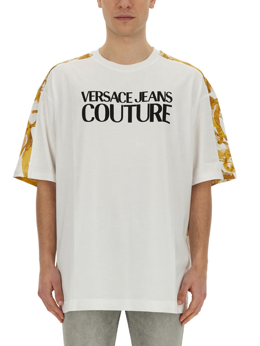 VERSACE JEANS COUTURE Cotton Logo T-Shirt for Men - Size L