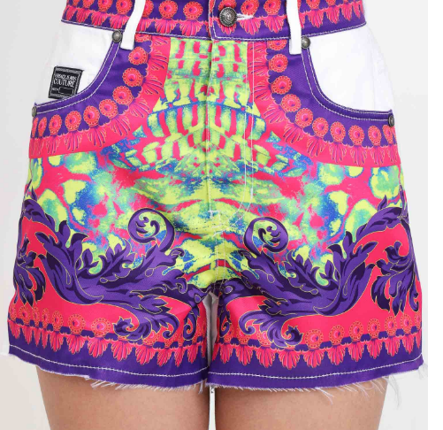 VERSACE JEANS COUTURE Regular Fit Logo Print Shorts - Size 27