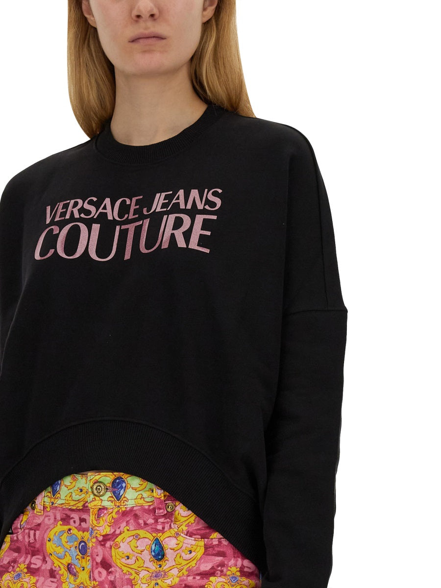 VERSACE JEANS COUTURE Cropped Logo Sweatshirt - Women’s Mini Fit