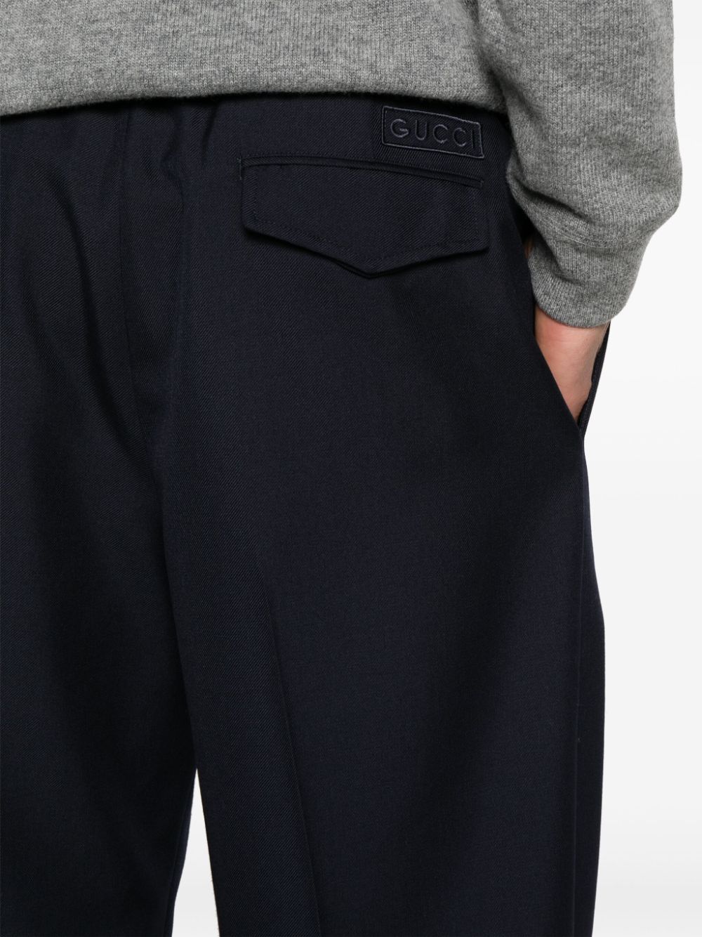 GUCCI Regular Fit Wool Twill Jogging Pants Size 50 IT