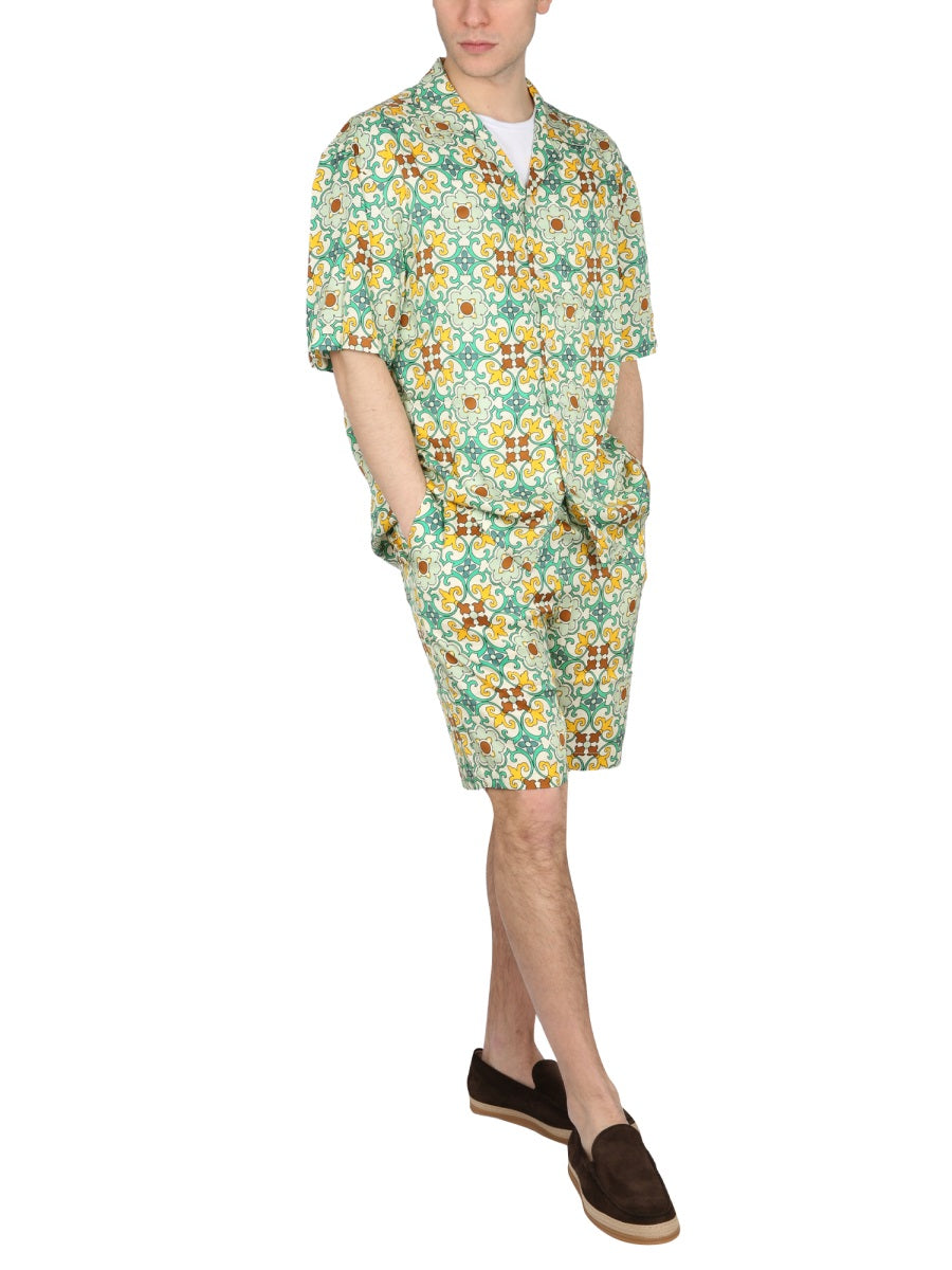 DRÔLE DE MONSIEUR Men's Casual Bermuda Shorts with Elastic Waist