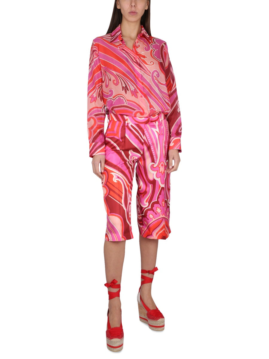 ETRO Feminine Silk and Cotton Bermuda Shorts