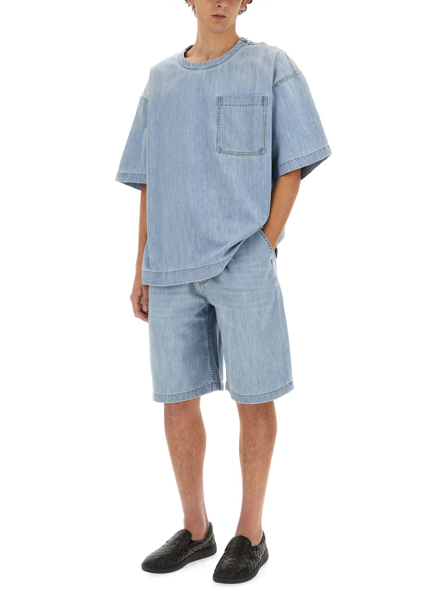 BOTTEGA VENETA Men's Denim Bermuda Shorts - Casual Comfort for Every Season