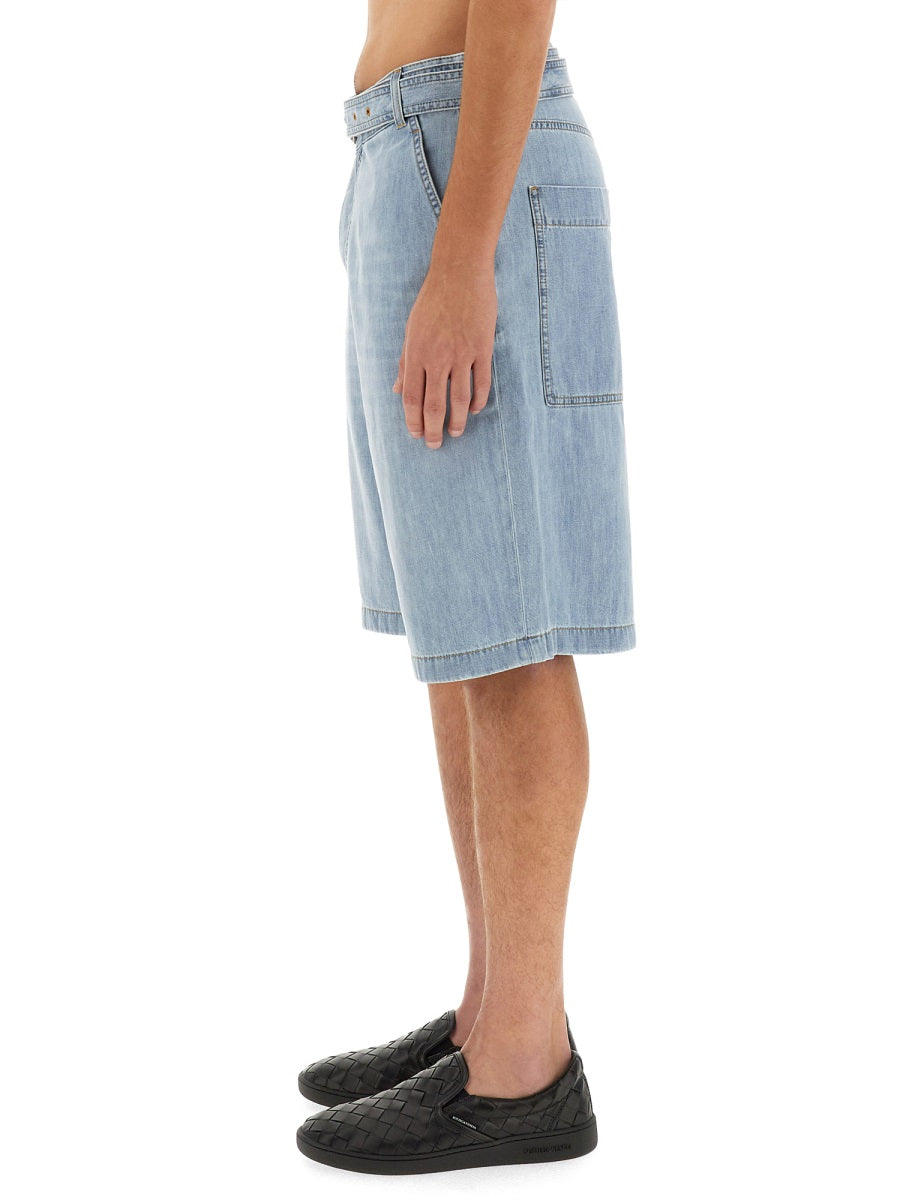 BOTTEGA VENETA Men's Denim Bermuda Shorts - Casual Comfort for Every Season