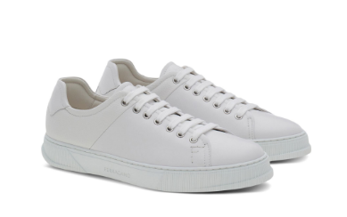 Ferragamo Classic Leather Lace-Up Sneakers for Men