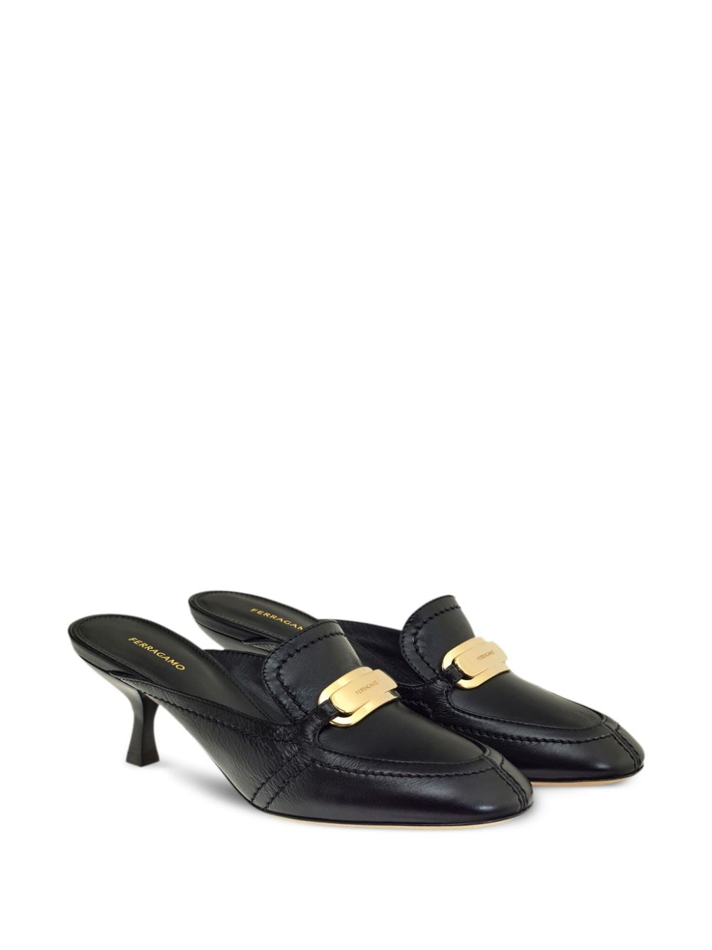 Ferragamo Crocodile-Effect Leather Flats