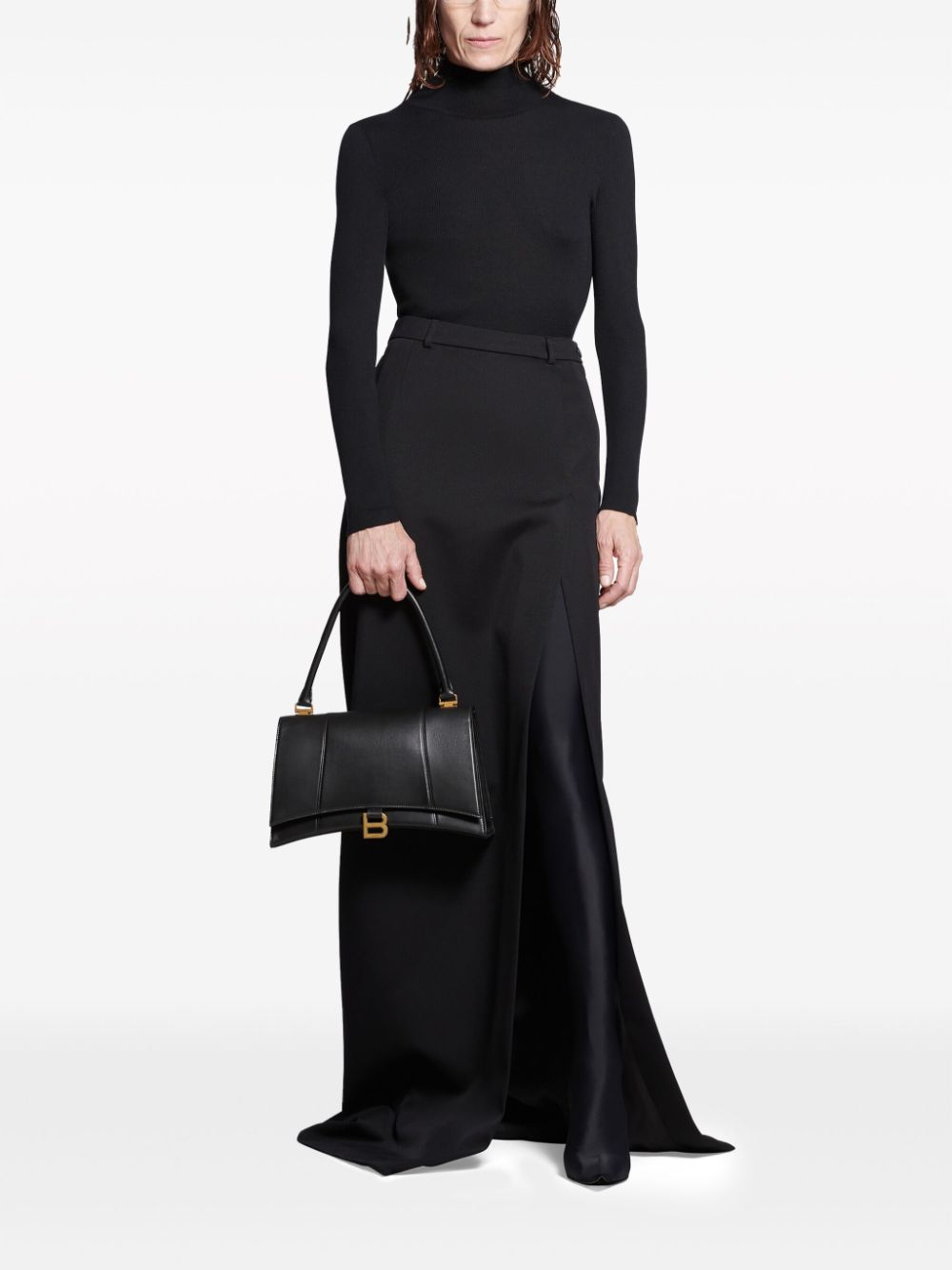 BALENCIAGA High-Waisted Floor-Length Wool Midi Skirt