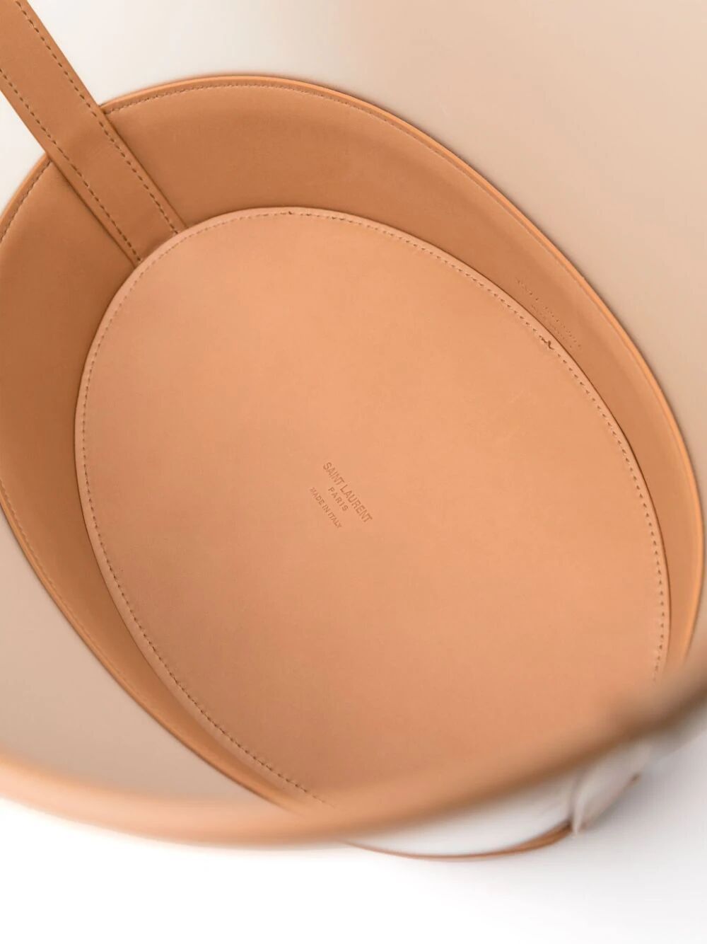 SAINT LAURENT Two-Tone Vinyl and Leather Panier Shopping Handbag