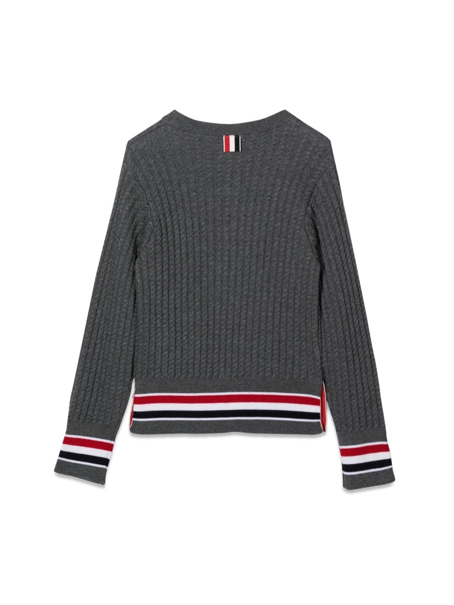 THOM BROWNE Mini Cable Crewneck Pullover for Boys