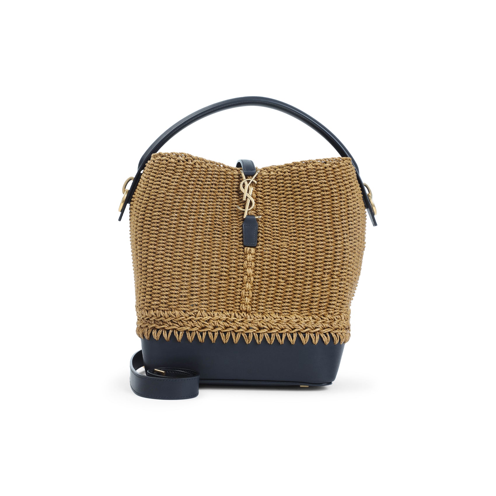 SAINT LAURENT Mini Raffia Shoulder Handbag - Fall 2025 Collection