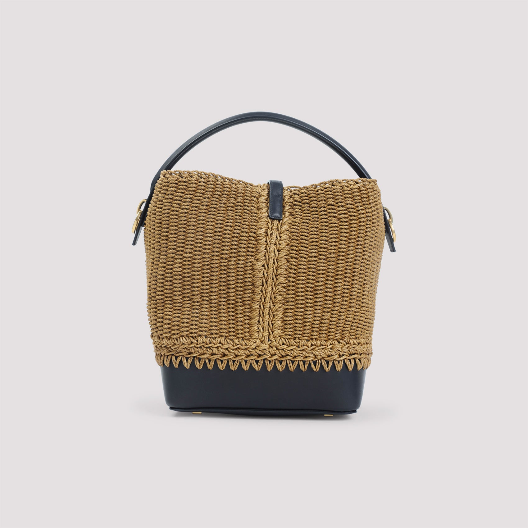 SAINT LAURENT Mini Raffia Shoulder Handbag - Fall 2025 Collection
