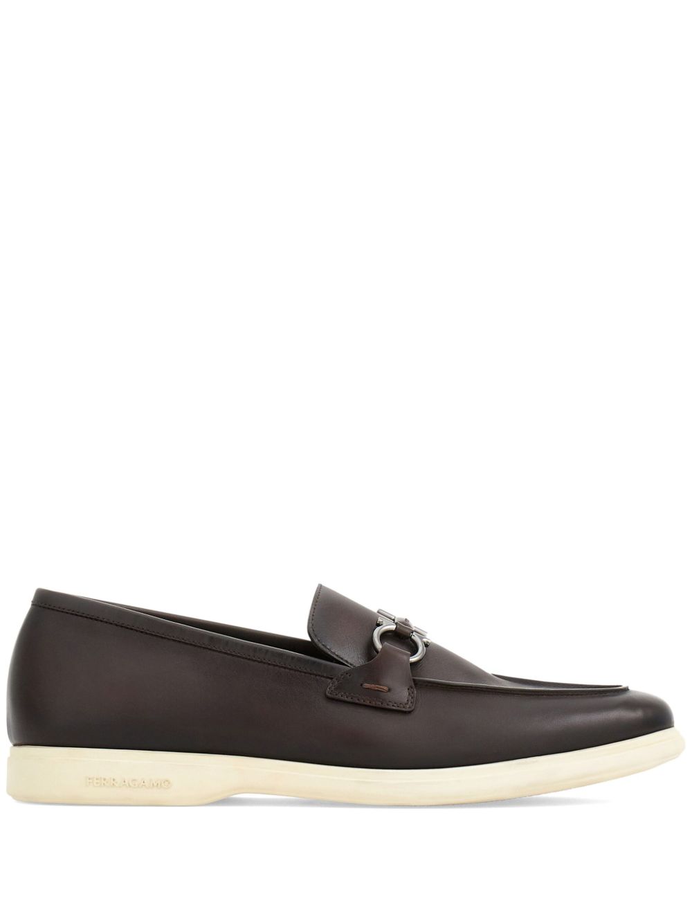 Ferragamo Leather Buckle Loafers - Men's Slip-On Style
