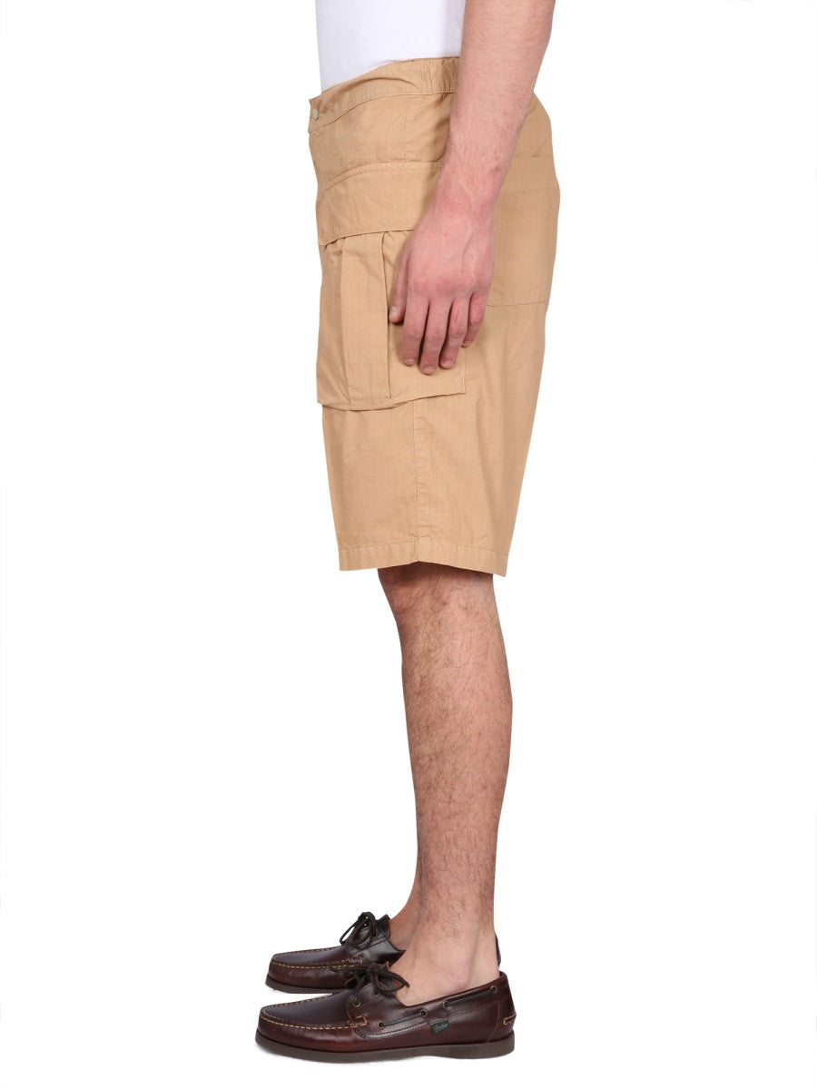 ASPESI Men's Mini Bermuda Shorts with Button Closure