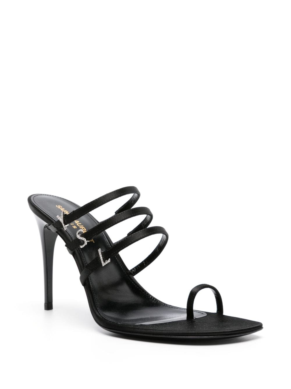 SAINT LAURENT Satin Heel Sandals with Stiletto 95mm