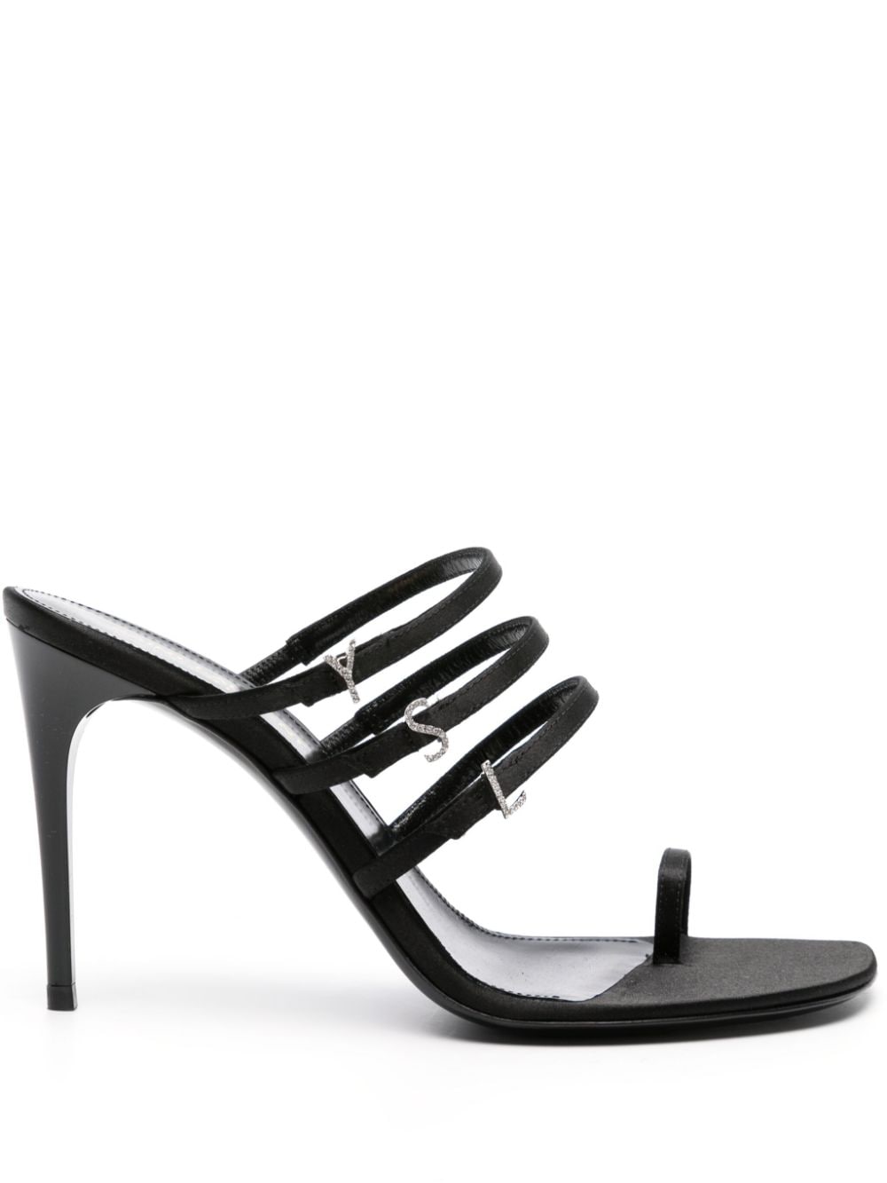 SAINT LAURENT Satin Heel Sandals with Stiletto 95mm