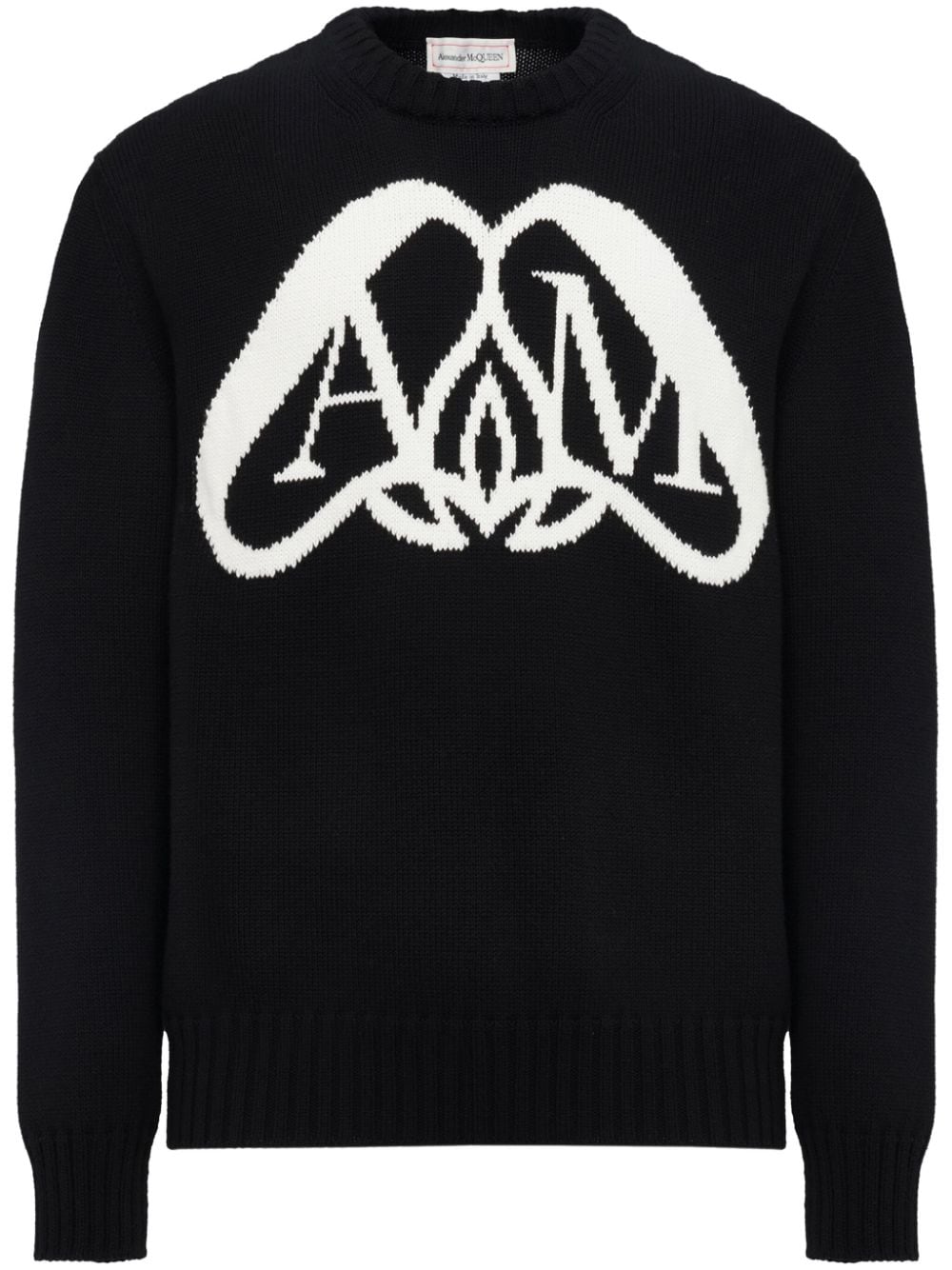 ALEXANDER MCQUEEN Sleek Logo-Intarsia Cotton Sweatshirt
