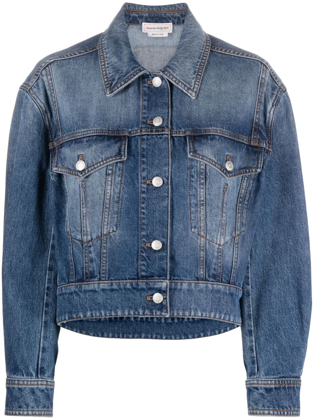ALEXANDER MCQUEEN Classic Cropped Denim Jacket for Women
