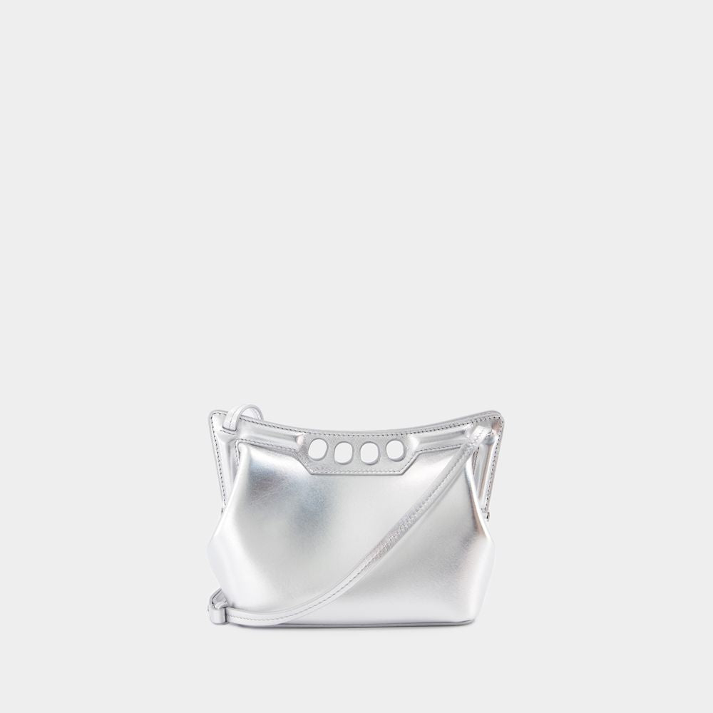 ALEXANDER MCQUEEN Mini Peak Purse - A Statement in Metallic Elegance