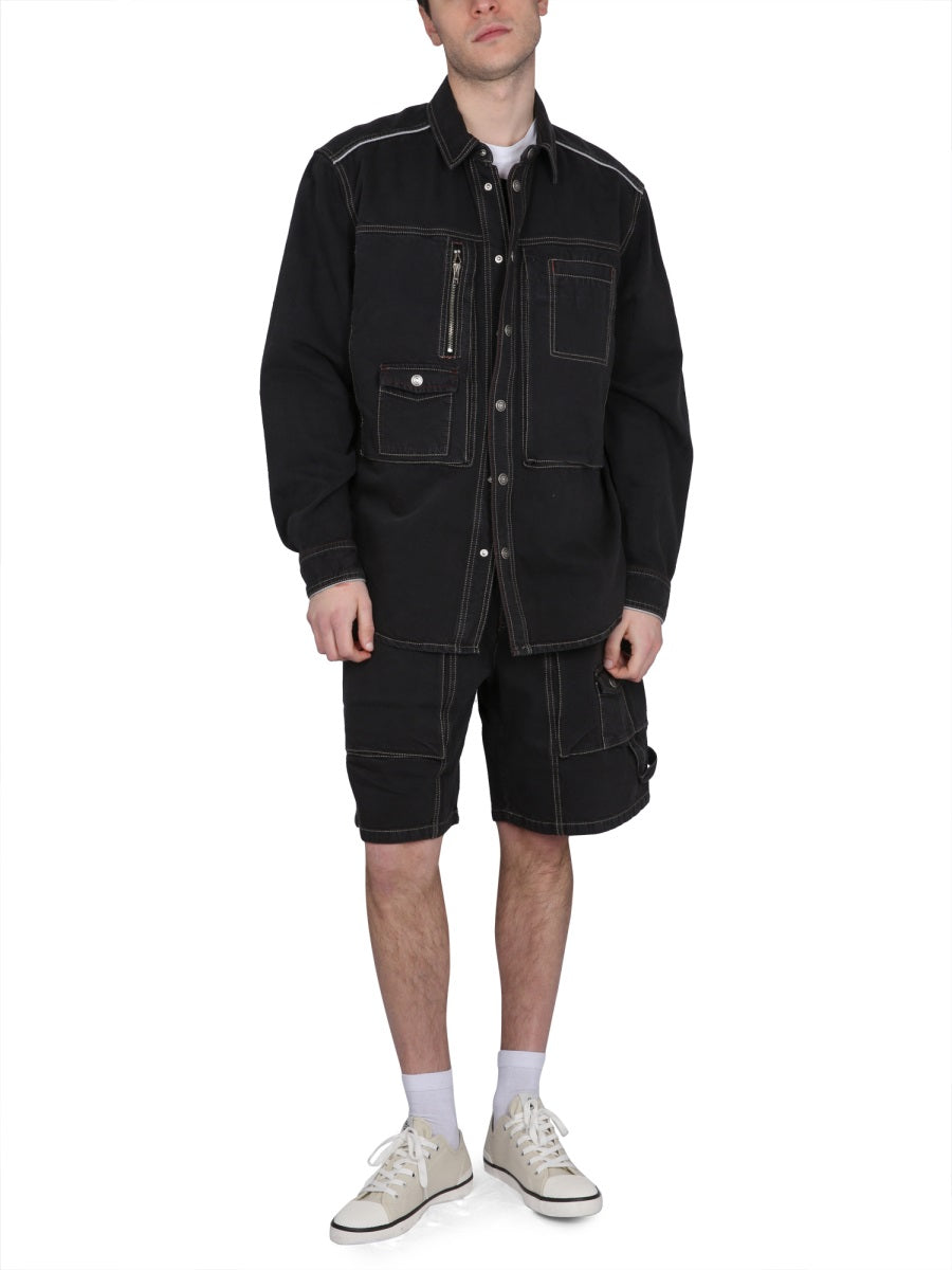 ISABEL MARANT Men's Denim Bermuda Shorts with Button Closure