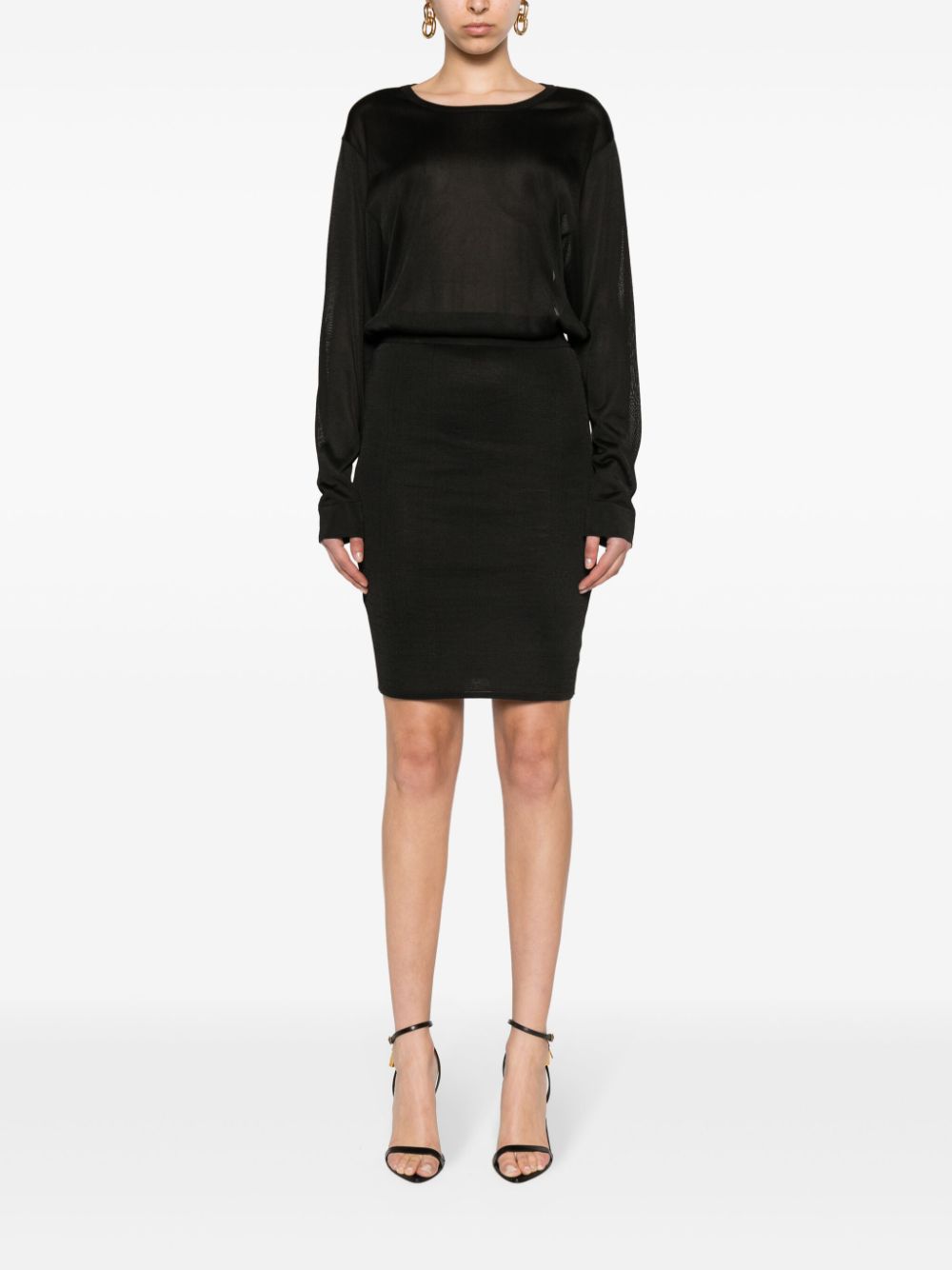SAINT LAURENT Open-Back Knit Mini Dress