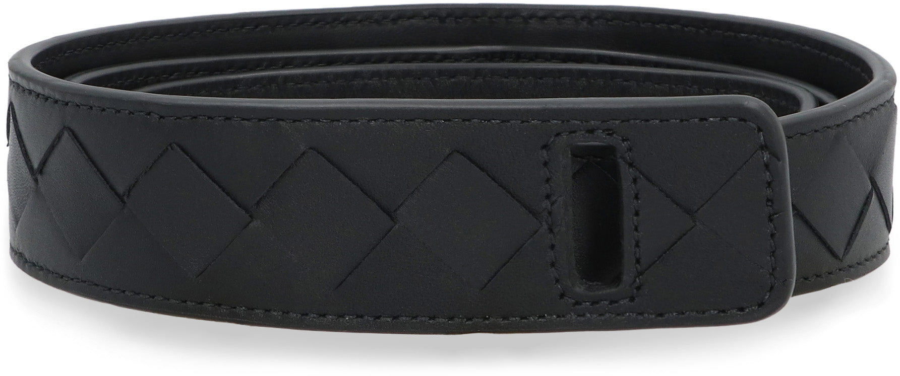 BOTTEGA VENETA Textured Leather Belt 4 cm Width