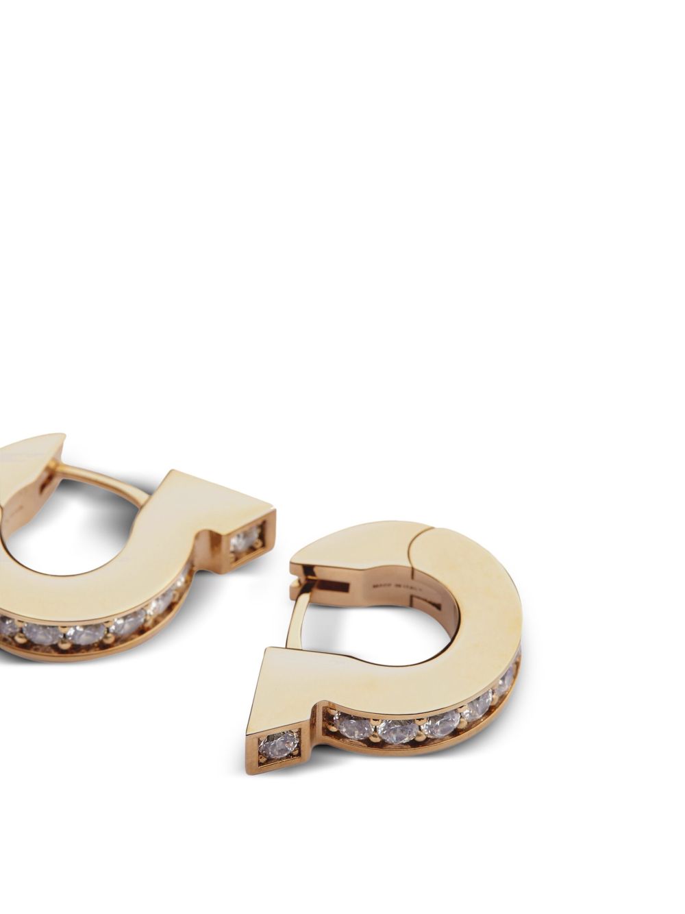 Ferragamo Mini Gold Crystal Hoop Earrings