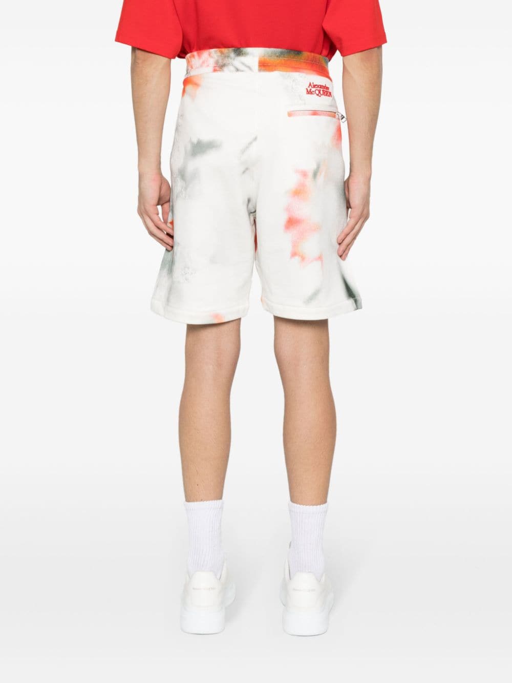 ALEXANDER MCQUEEN Obscure Flower Cotton Shorts - Knee Length