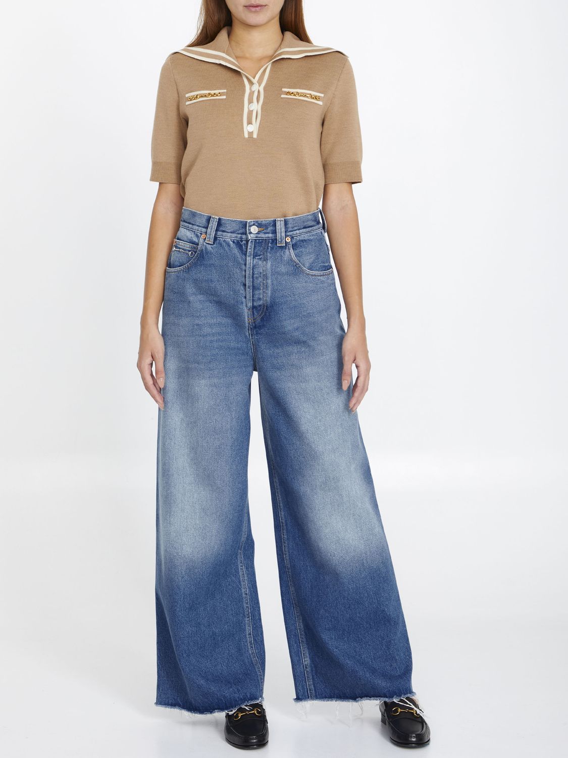 GUCCI High-Waist Wide-Leg Denim Jeans for Women