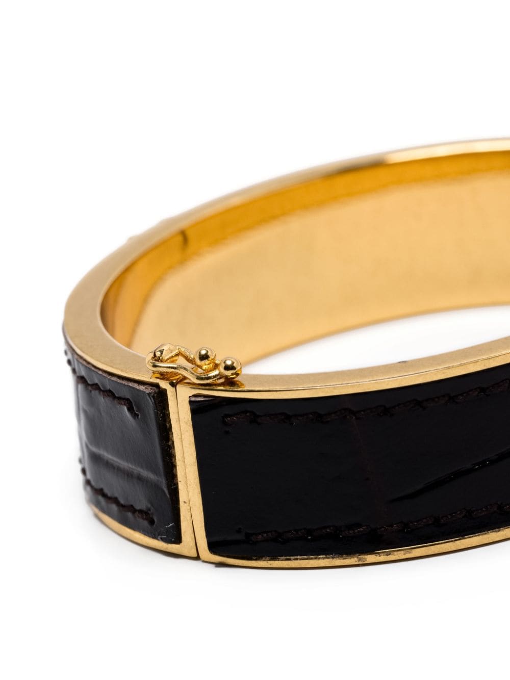 SAINT LAURENT Fondente Mini Leather and Metal Bracelet