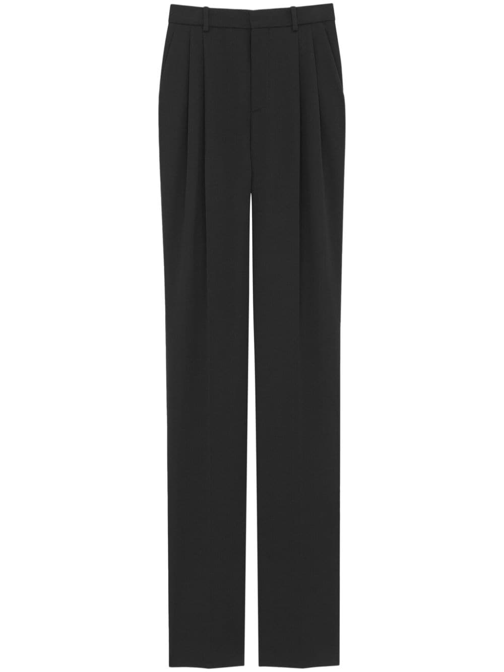 SAINT LAURENT Mid-Rise Wool Trousers for Women