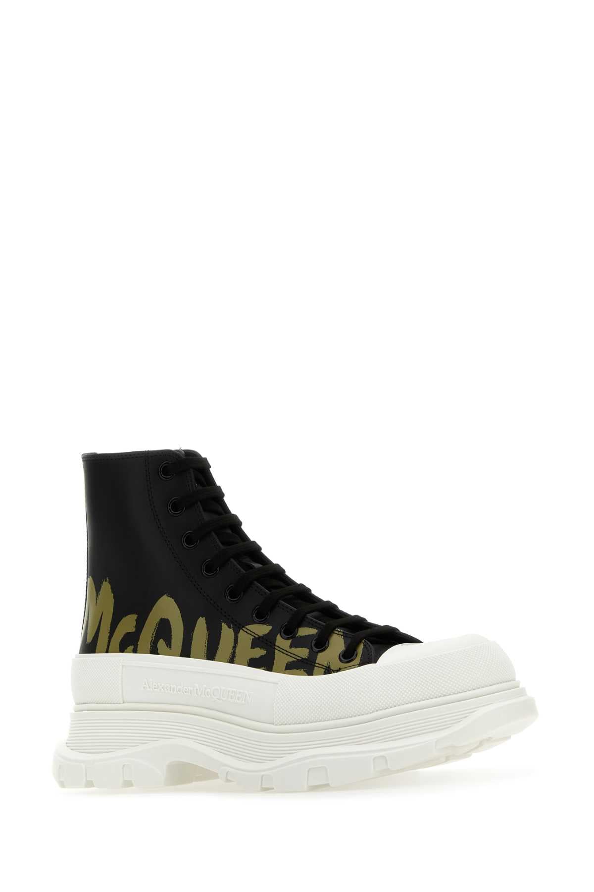 ALEXANDER MCQUEEN Men's Leather Tread Slick Sneakers