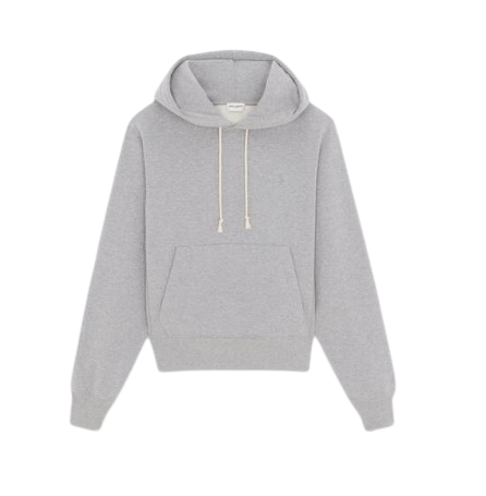 SAINT LAURENT Organic Cotton Drawstring Hoodie for Men