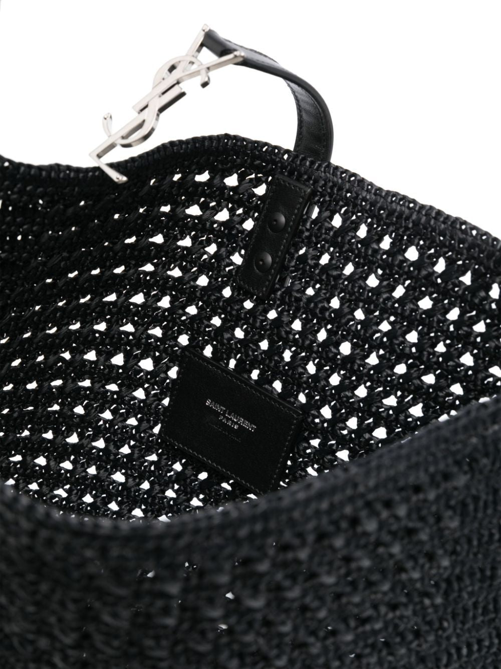 SAINT LAURENT Medium Raffia Shoulder Handbag