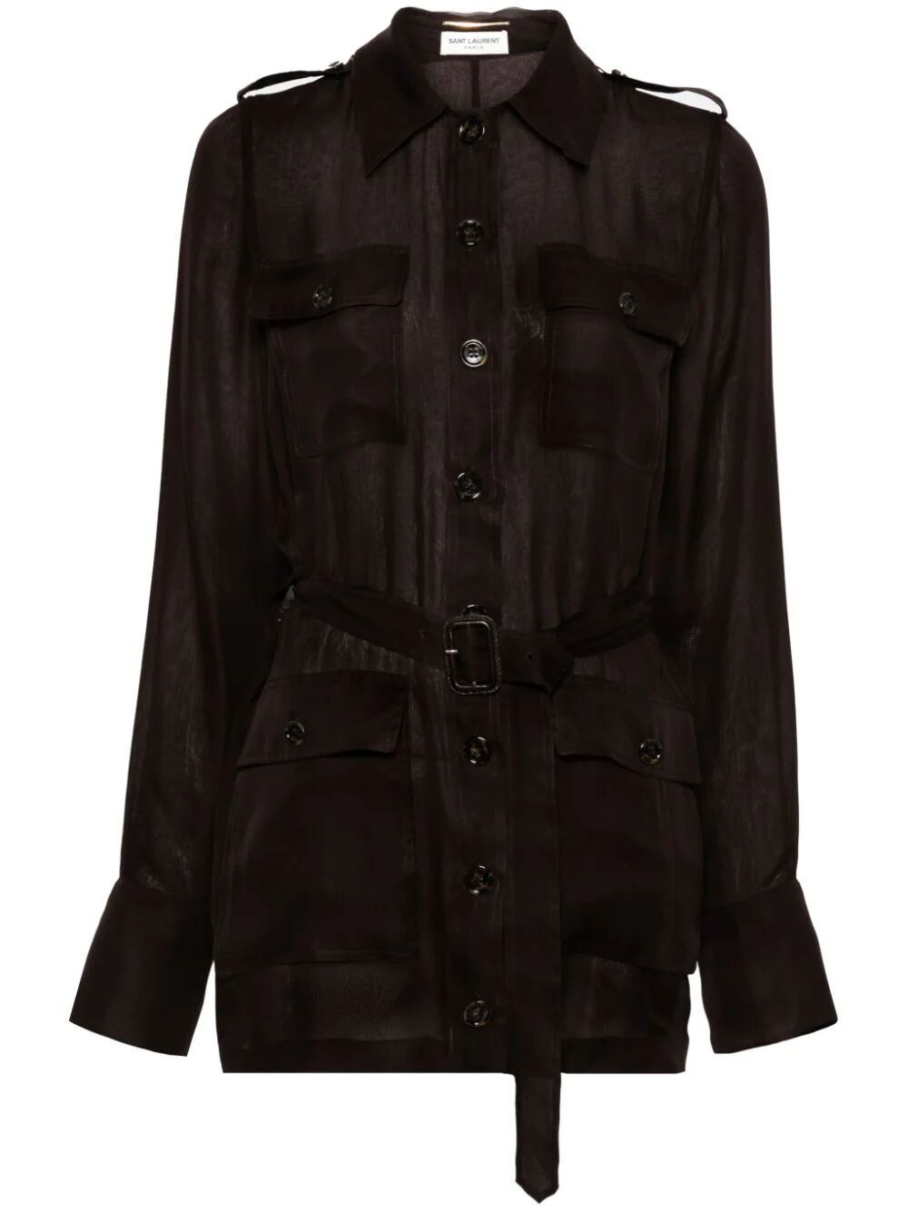 SAINT LAURENT Mini Silk Muslin Dress