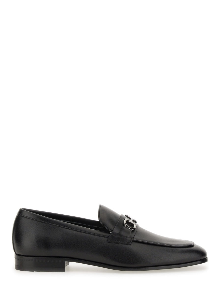 Ferragamo 100% Leather Lace-Up Moccasins for Men