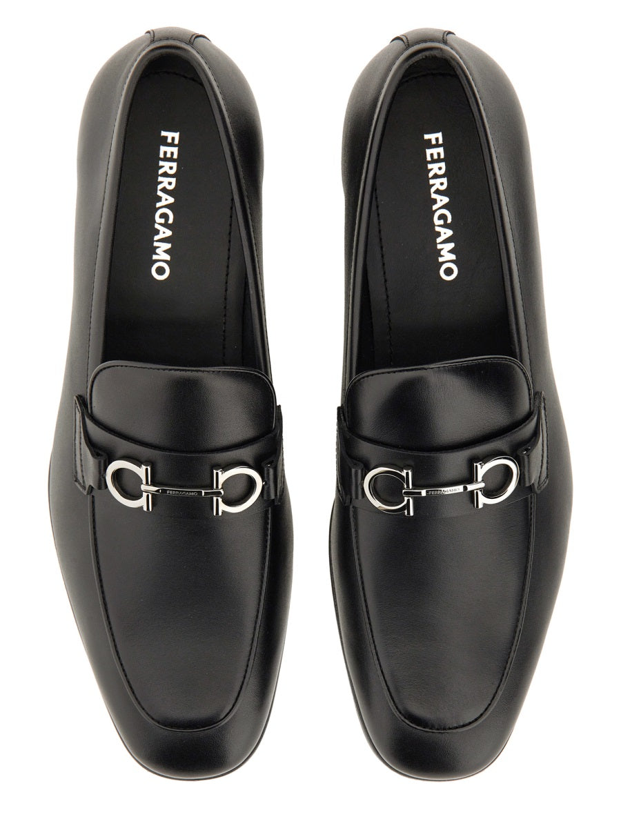 Ferragamo 100% Leather Lace-Up Moccasins for Men