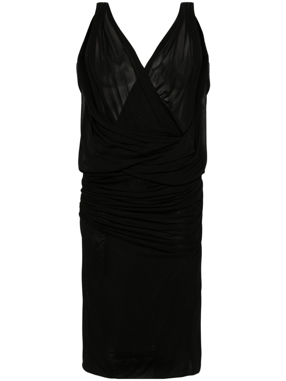 SAINT LAURENT V-Necked Mini Dress with Draped Detailing
