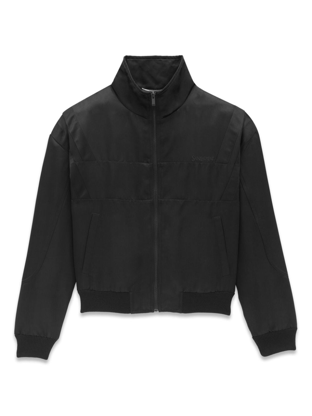 SAINT LAURENT Logo Satin Bomber Jacket for Men - SS24 Edition