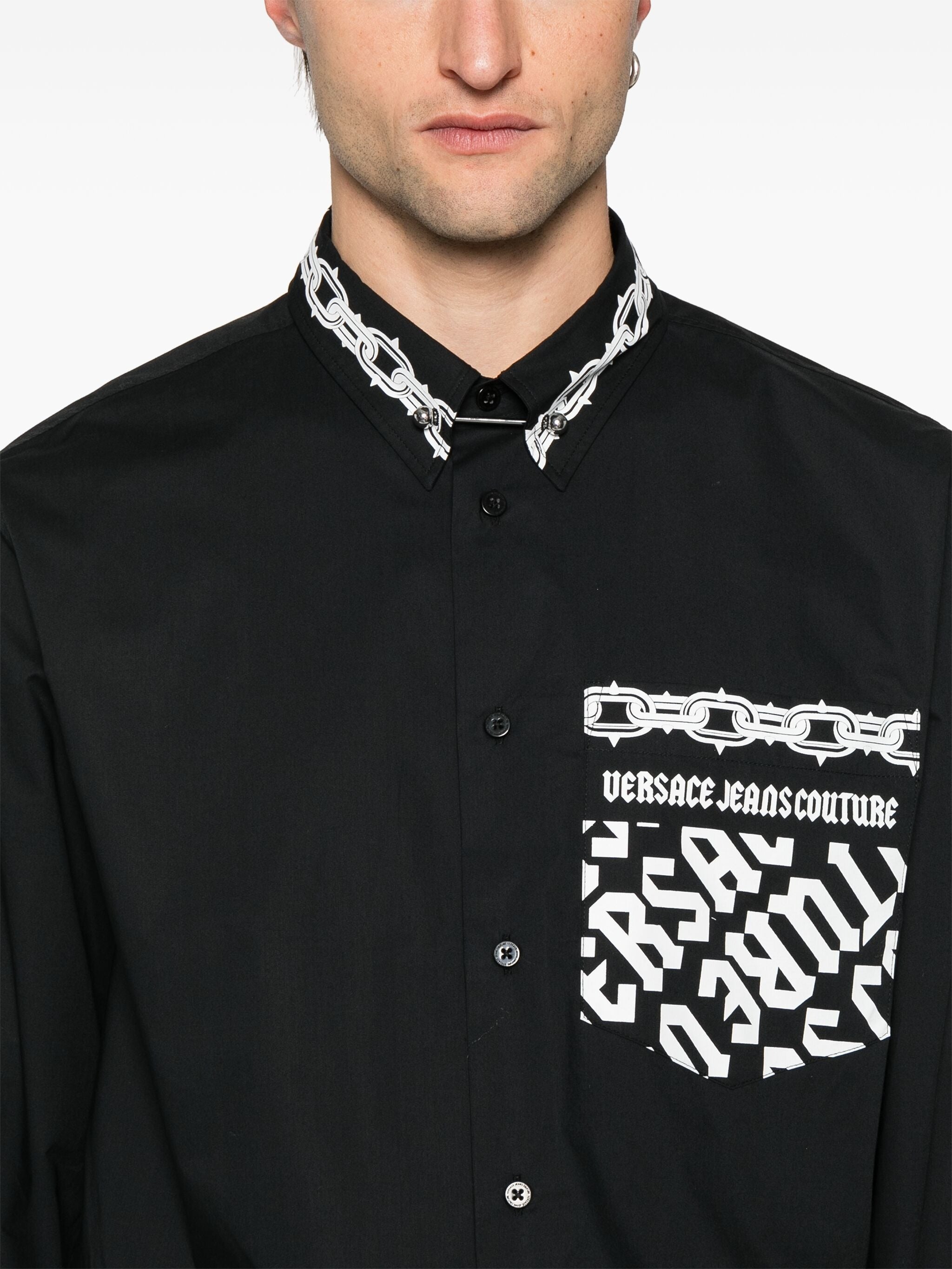 VERSACE JEANS COUTURE Cotton Shirt for Men - FW24 Collection
