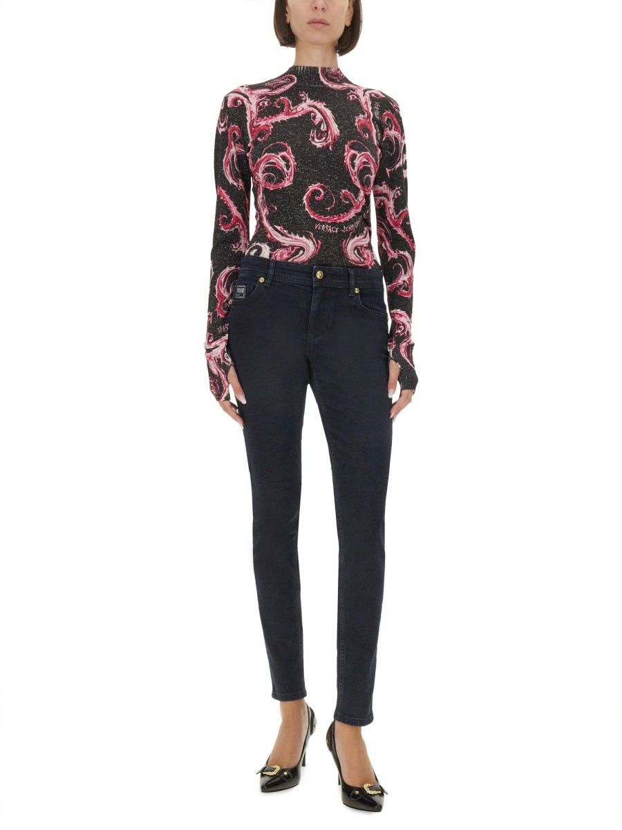 VERSACE JEANS COUTURE Slim Fit Lurex Knit T-Shirt - Women’s Small