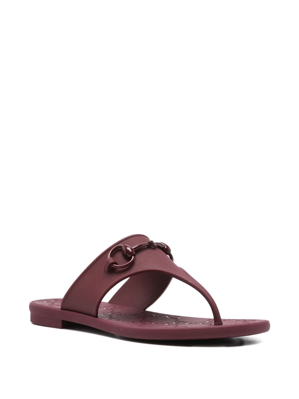 GUCCI Horsebit Detail T-Bar Design Thong Sandals