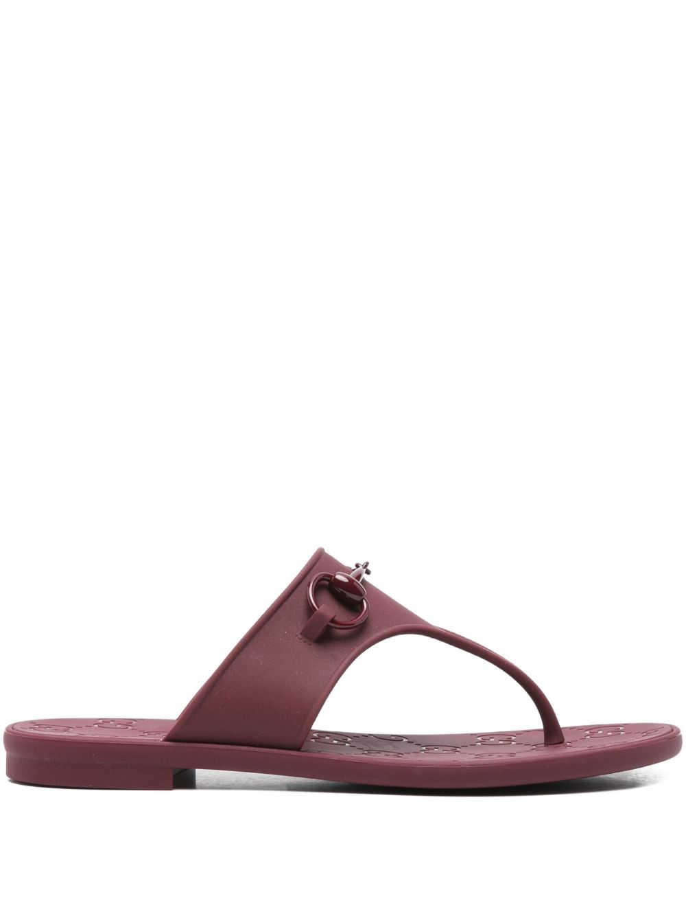 GUCCI Horsebit Detail T-Bar Design Thong Sandals