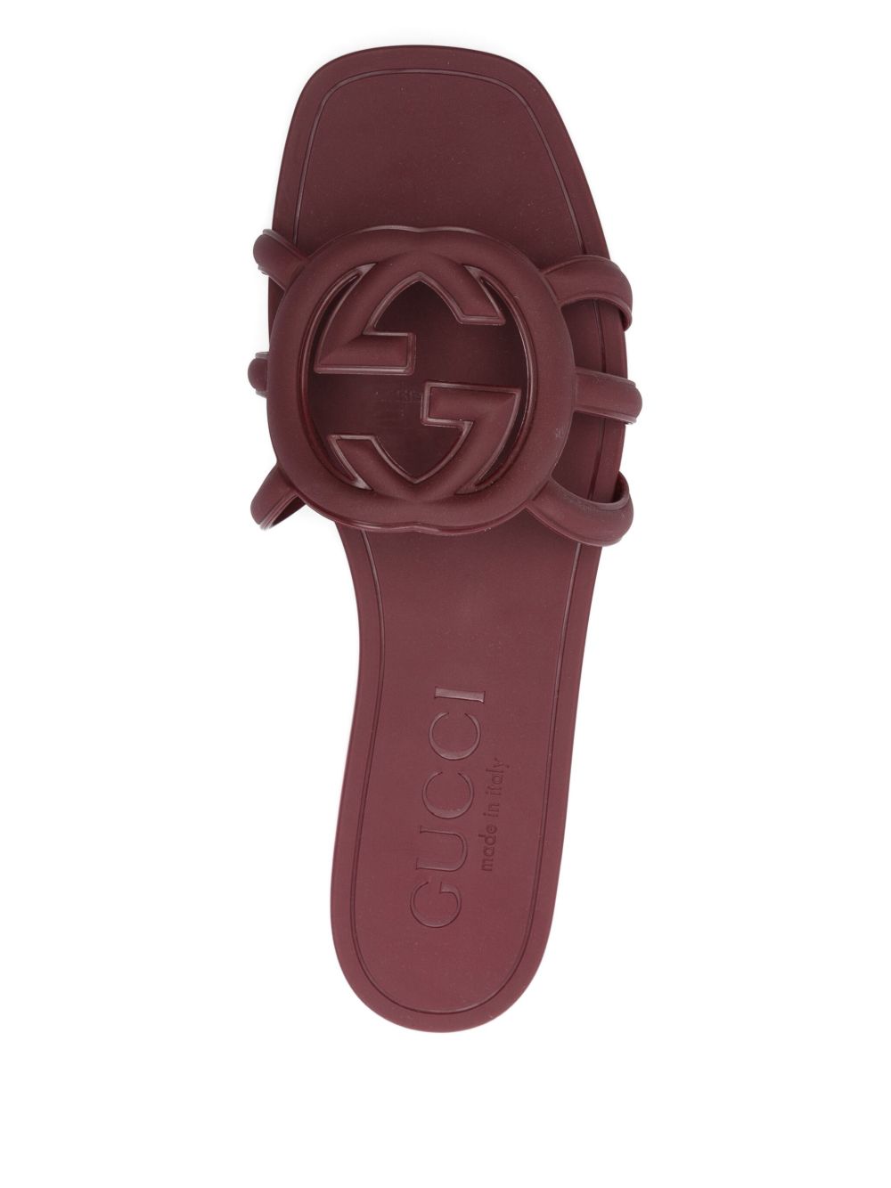 GUCCI Interlocking G Cut-Out Slide Sandal - 10mm Heel Height