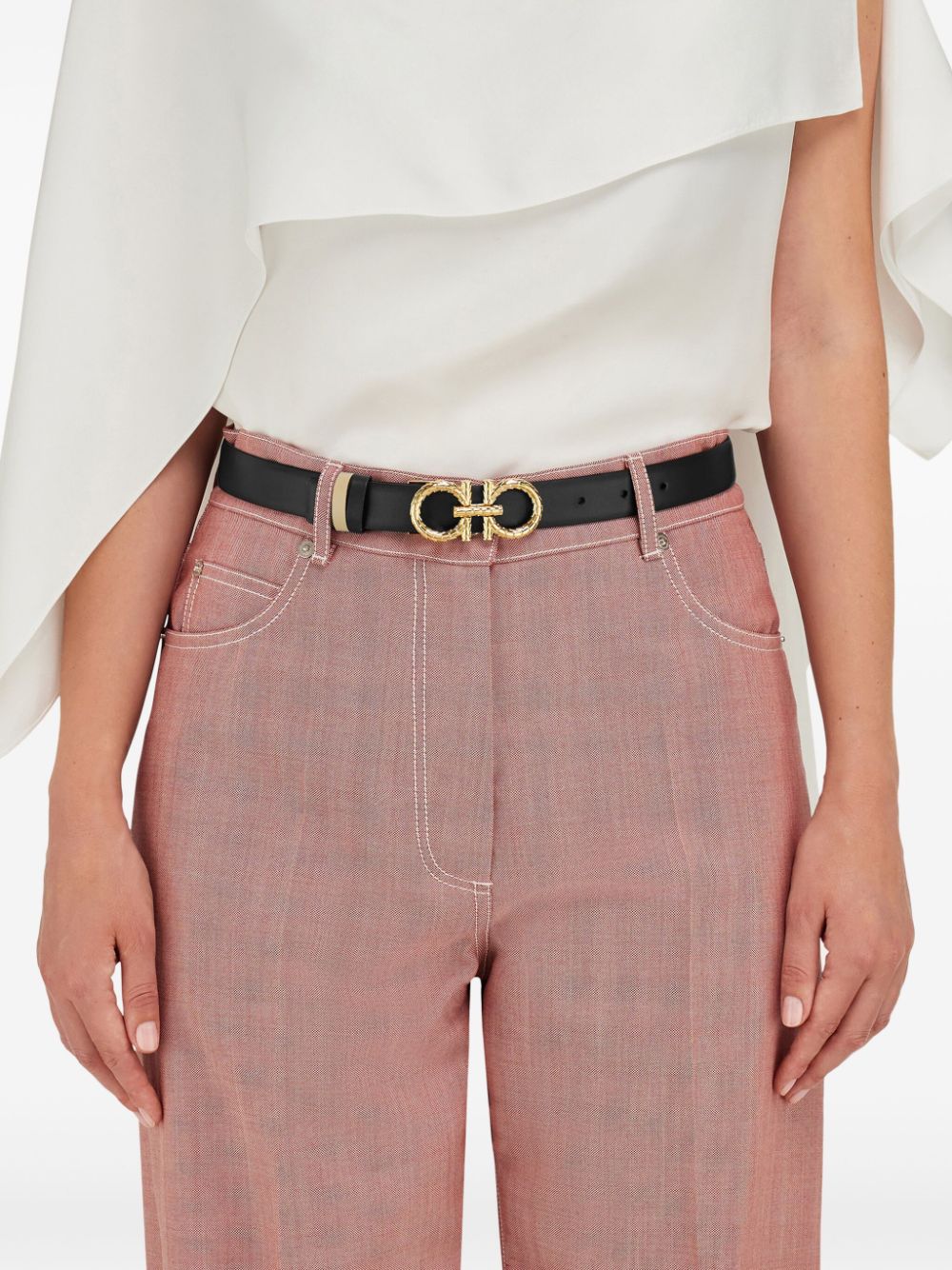 Ferragamo Genuine Leather Stylish Reversible Belt for Women