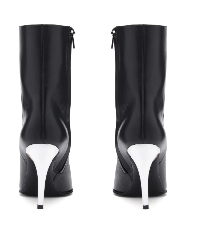 ALEXANDER MCQUEEN Almond Toe Mini Leather Boots