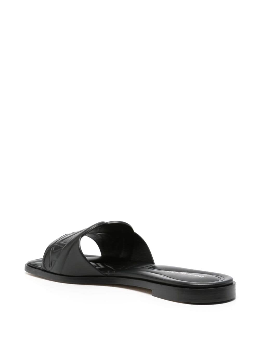 ALEXANDER MCQUEEN Seal Leather Flat Sandals for Women
